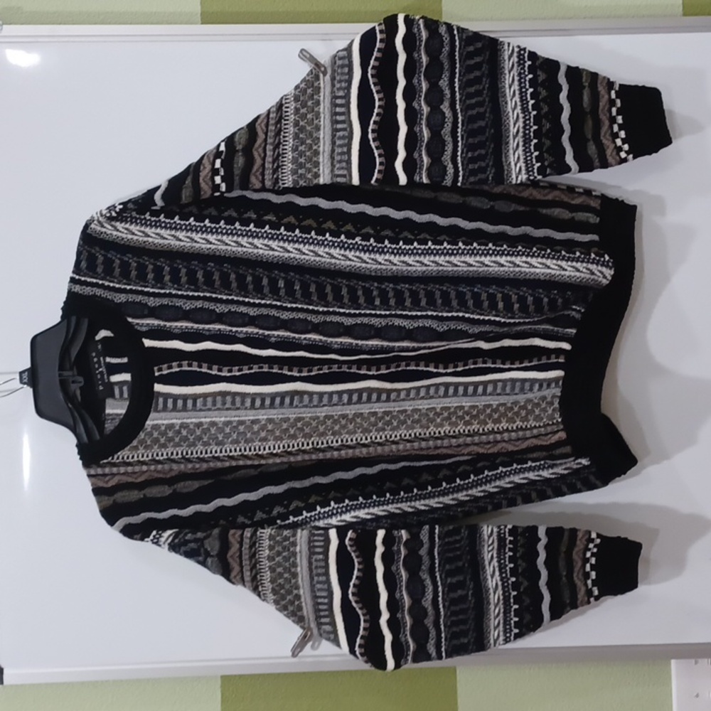 Protege Collection XL Vertical Stripe Cosby/Coogi style crew neck sweater